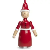 Kay bojesen Träfigur - Jultomten - 20 cm - Röd/Vit - - One Size - Dekoration
