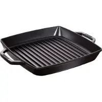 Staub grill pan 23 cm rectangular, black