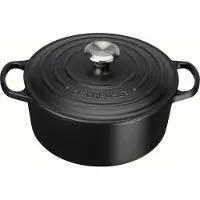 Le Creuset Signature Gryta Rund 24 Cm - Grytor Emaljerat Gjutjärn Mattsvart