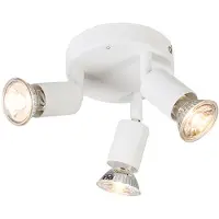 QAZQA Modern spotlight vit tiltbar rund 3-ljus - Jeany