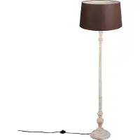QAZQA Golvlampa med linneskärm brun 45 cm - Classico