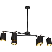 QAZQA Modern pendellampa svart justerbar 6-ljus - Lofty