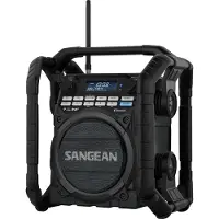 Sangean Byggarbetsradio U-4 DBT+ DAB+, FM Batteri-laddningsfunktion, uppladdningsbart, Vattentät, Stötsäker Svart
