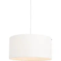 QAZQA Modern pendellampa vit med vit skärm 50 cm - Combi 1