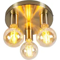 QAZQA Art Deco taklampa guld rund - Facil 3