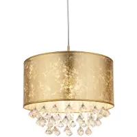 Globo Hänglampa Amy, dimbar, Mässing / guld, Vardagsrum / matsal, Textil / tyger / siden, Pendellampa