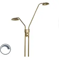 QAZQA Modern golvlampa i brons med läslampa inkl LED - Eva