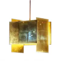 Ingo Maurer Taklampa , 24 Karat Blau, dimbara, Guld / mässing, Vardagsrum, Plast, Design