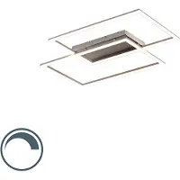 Paul Neuhaus LED taklampa Inigo, dimbar, Aluminium / grå / zink, Vardagsrum / matsal, Metall, Modern, LED-taklampa