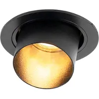 QAZQA Modern infälld spotlight svart rund tiltbar - Installa