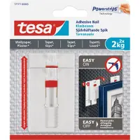 TESA justerbar klisterspik för tapeter och gips (2 kg), 2 st.