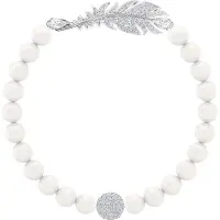 Swarovski Nice Pärlformad Fjäderarmband Damarmband Pärlvit 5515034 Box (Random Color),M