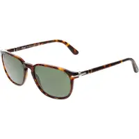Persol Fyrkantiga Herrens Havana Gröna Solglasögon