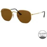 Ray-Ban Solglasögon Hexagonal 3548N 001/57 Guld Brun Polariserad 51mm