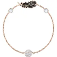 Swarovski Remix Collection Fjäderarmband Svart Fjäder Imitationskristall Armband Damarmband Roséguld 5495340 Box (Random Color),L