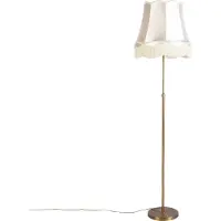 QAZQA Golvlampa brons med mormorslampa grädde 45 cm justerbar - Parte