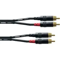 Cordial CFU 1.5 CC, 2 x RCA, Hanstik, 2 x RCA, Hanstik, 1,5 m, Svart