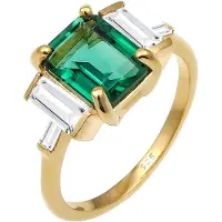 Elli PREMIUM Ring guld / grön / transparent