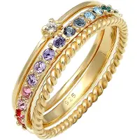 Elli Ring 'Rainbow' ljusblå / guld / transparent