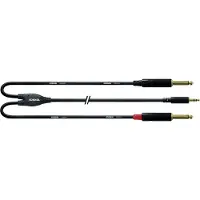 Cordial CFY3WPP Audio Adapterkabel [1x Teleplugg 3.5 mm - 2x Teleplugg 6.35 mm] 3.00 m Svart