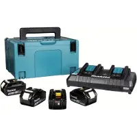 Makita PowerPack LXT - Batteriladdare + batteri 4 x - Li-Ion - 5 Ah - 90 Wh - 2 x batterier laddas