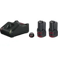 Bosch Professional 2x2.0ah Gal 12v-40 Starter Laddare Och Batteri