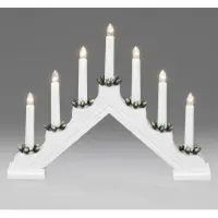 Konstsmide Elljusstake Vit plast 7 ljus 28cm