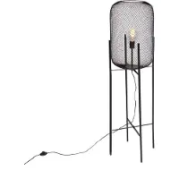 QAZQA Modern golvlampa svart - Bliss Mesh