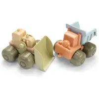 Dantoy BIO Plastic Bulldozer &amp; Lastbil - 17 cm - Pastel - - One Size - Bil