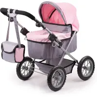 Bayer Design Baby Doll Trendig Barnvagn i Gr/Rosa 67 x 41 x 68 centimeter 1300800