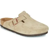 Birkenstock Boston Soft Footbed Suede Leather Sandaler taupe, 43