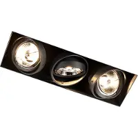 QAZQA Försänkt spotlight svart GU10 AR70 Trimless 3-ljus - Oneon