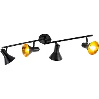QAZQA Modern spotlight svart med guld 4-ljus - Magno