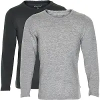 Minymo Tröja - 2-pack - Svart/Gråmelerad m. Spets - - 1 år (80) - Tröja