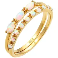 Elli Ring himmelsblå / guld / rosa