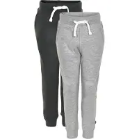 Minymo Sweatpants - 2-pack - Svart/Gråmelerad - - 1 år (80) - Sweatpants