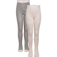 Minymo Strumpbyxor - 2-pack - Grå/Rosa - - 68/74 - Strumpbyxor