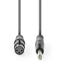 Nedis Obalanserad ljudkabel | XLR 3-stifts hona | 6.35 mm Hane | Nickelplaterad | 5.00 m | Rund | PVC | Mörkgrå | Kartonghylsa