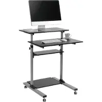 Logilink Sitt-/ståskrivbord justerbar i höjdled, med hjul Höjdintervall: 93.8 till 1.378 m (B x D) 70 cm x 70.5 cm Silver BP0070 BP0070