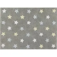 Lorena Canals Tricolor Star gråblå bomullsmatta 120x160 cm