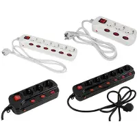 Heitronic 45191 Förgreningsdosa med brytare 6x Vit Skyddskontakt 1 st