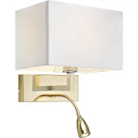 Markslöjd Vägglampa , Savoy, Vit, Vardagsrum, Tyg / textil, Modern