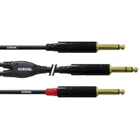 Cordial Audio Y-kabel [1x Teleplugg 6.35 mm - 2x Teleplugg 6.35 mm] 1.50 m Svart
