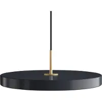 UMAGE Pendellampa Asteria, dimbar, Svart, Vardagsrum / matsal, Aluminium / grå / zink, Design