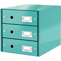 Leitz Click & Store WOW - Lådskåp - 3 lådor - för A4 (210 x 297 mm) - isblå