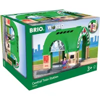BRIO World Tågstation - Grön/Grå/Trä 33649 - - One Size - Tågskenor