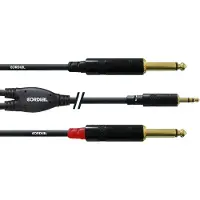 Cordial 3,5 mm - 2 x 6,3 mm ljudkabel, 1,5 m