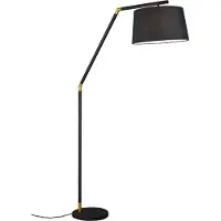 TRIO Lighting Golvlampa Tracy, Svart, Vardagsrum / matsal, Textil / tyger / siden, Modern, Golvlampa