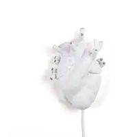 Seletti Design vägglampa Heart Lamp, Vitt / opal, Vardagsrum / matsal, Keramik, Design, Vägglampa, vägglampa inomhus