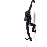 Seletti Utomhusbelysning , Monkey Lamp, Svart, Plast, Design